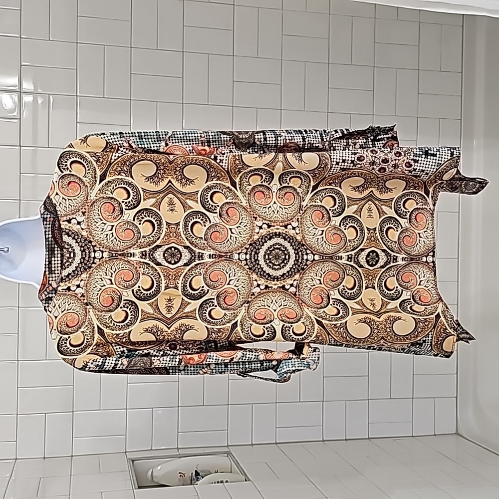 Mesmerize Asymmetrical Boho Print Top - image 3